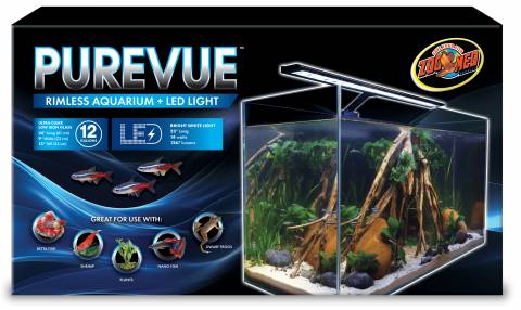 Zoo Med Purevue Rimless Aquarium Kit 12 Gallon